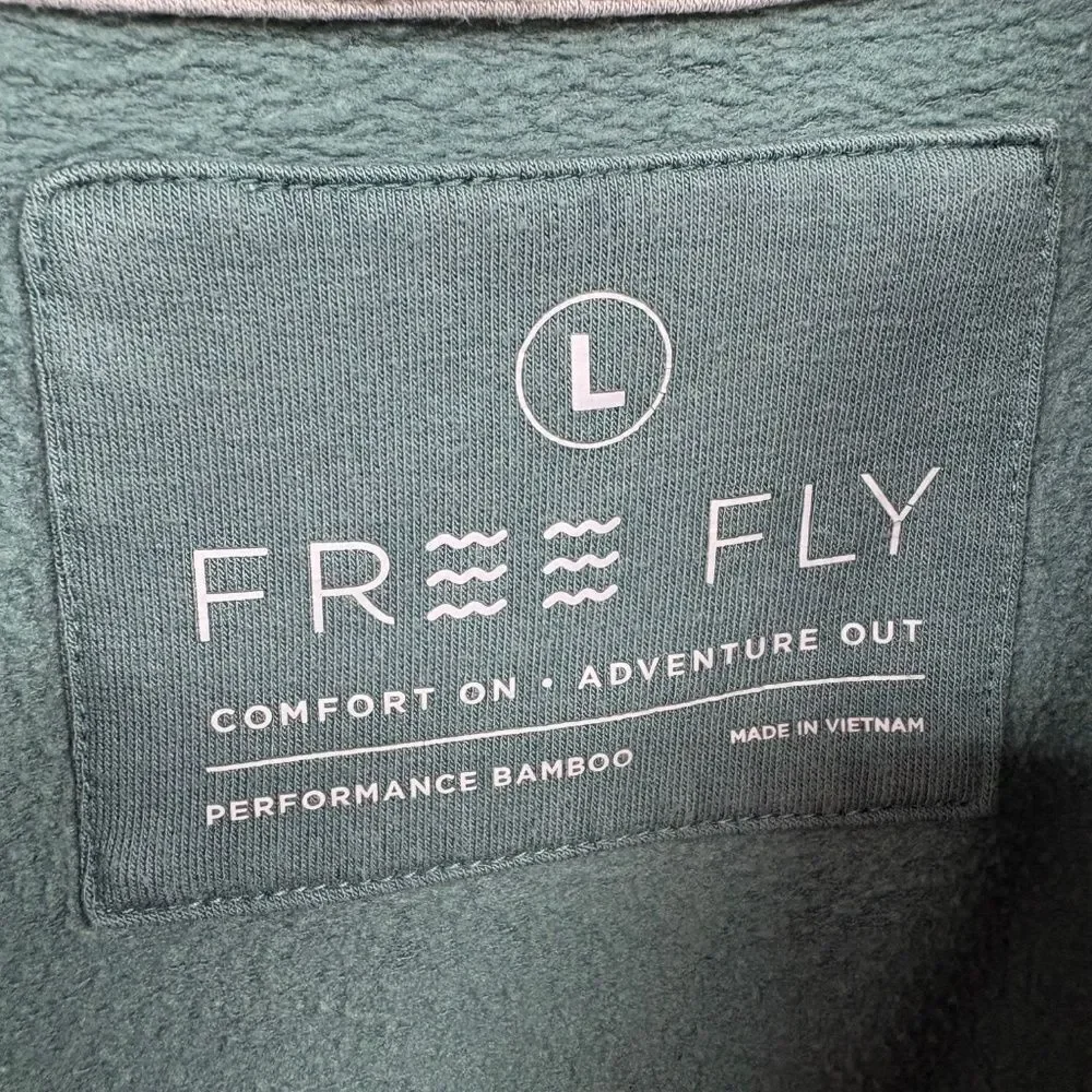 Free Fly Men’s Bamboo Fleece Quarter Zip Pullover Green Size L